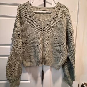 moon & madison V-Neck Knit Sweater - Light Green